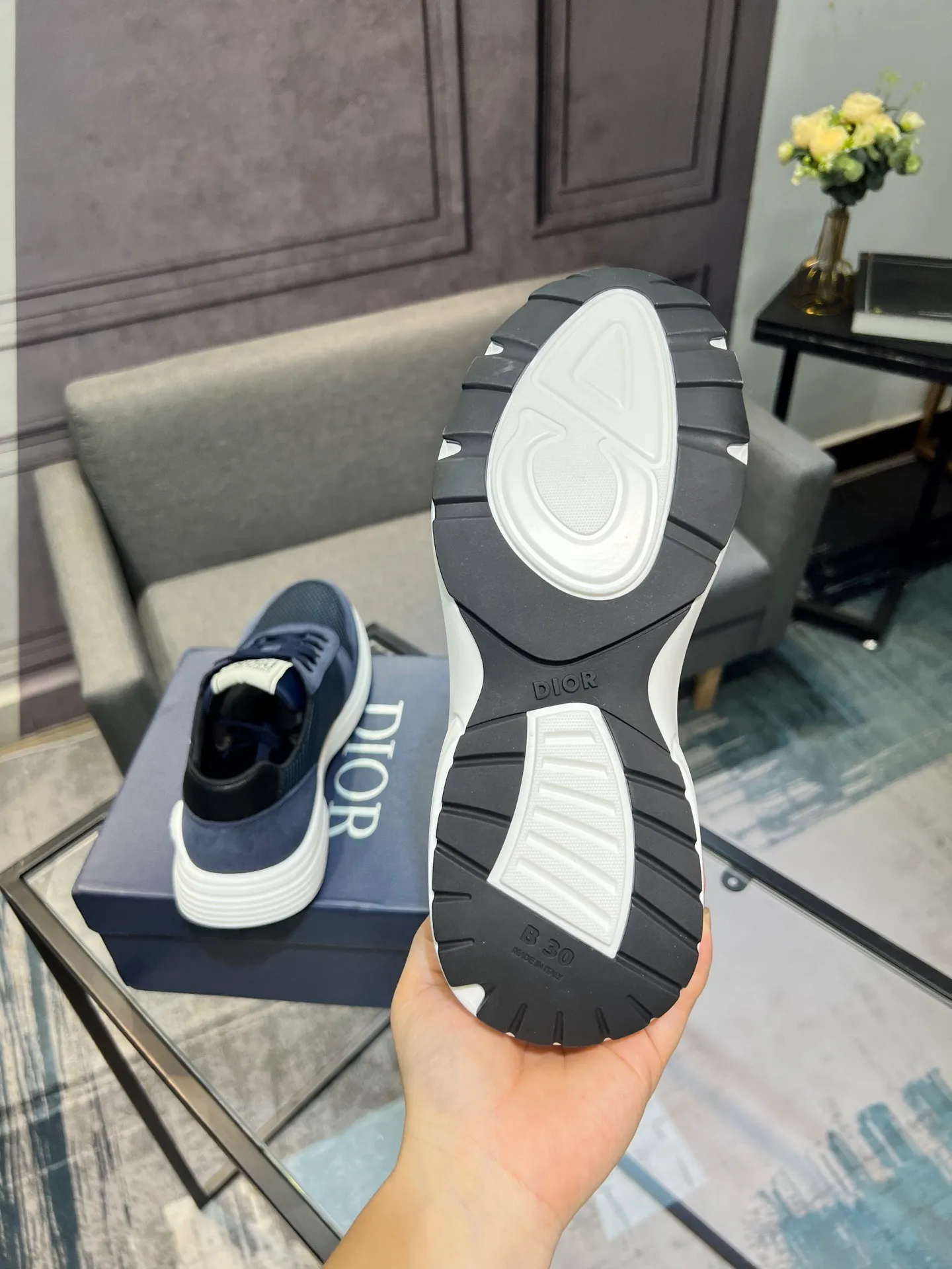 Men's shoes 💰420 [Dior] popular men's shoes, imported mesh splicing material, really inside. Original sole provided by the original factory, 38-45 (45 customized, non-refundable)